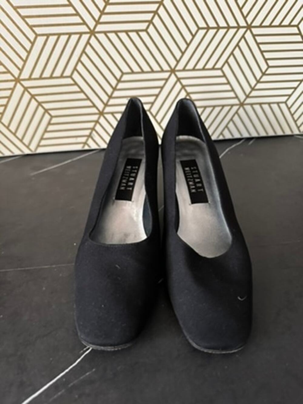Stuart Weitzman Black Vintage Block Heel Shoes | Size 7.5